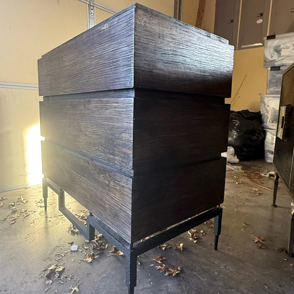 Rustic Wooden Dresser with Metal Legs(global views)